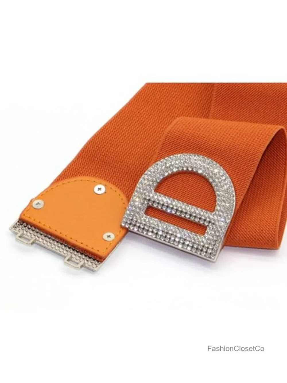 Stretchy Vintage Cinch Belt for Women Dresses Interlocking Buckle Elastic Waist